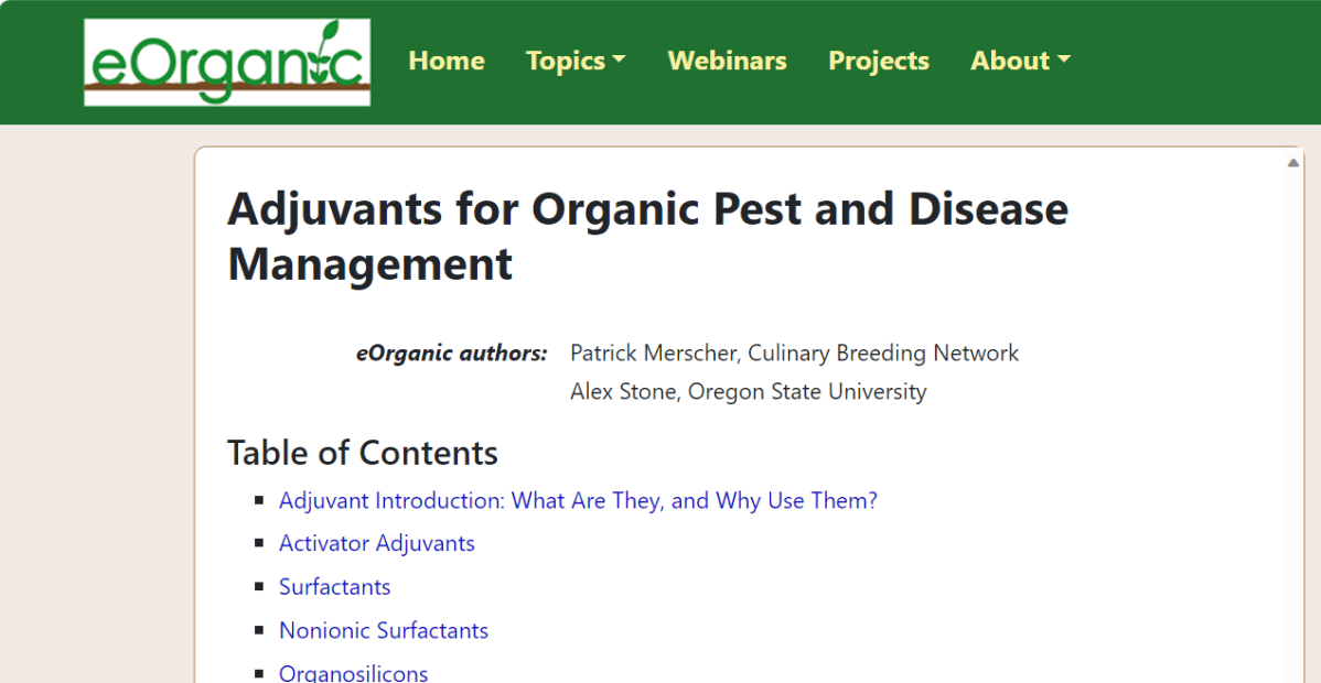Adjuvants are a big help to organic pest&nbsp;control.